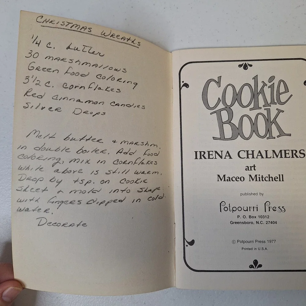 Vintage Cookie Book Irena Chalmers Maceo Mitchell Potpourri‎ Press 1977 Recipes